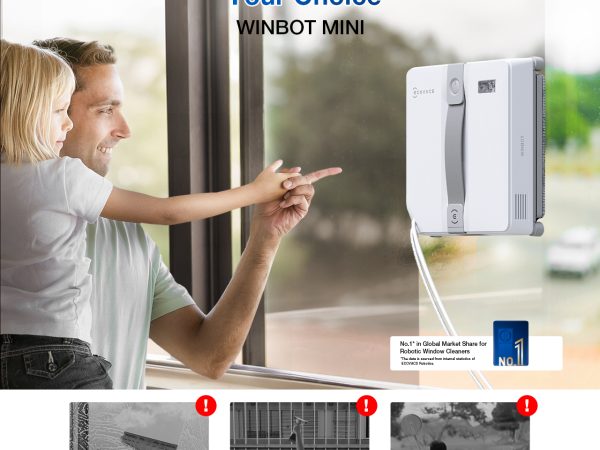 Ecovacs Winbot Mini logu tīrīšanas robots